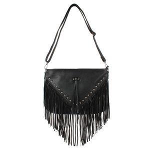 Leather Fringe Messenger Bag Hobo Crossbody Tassel Shoulder Bags, >:(
